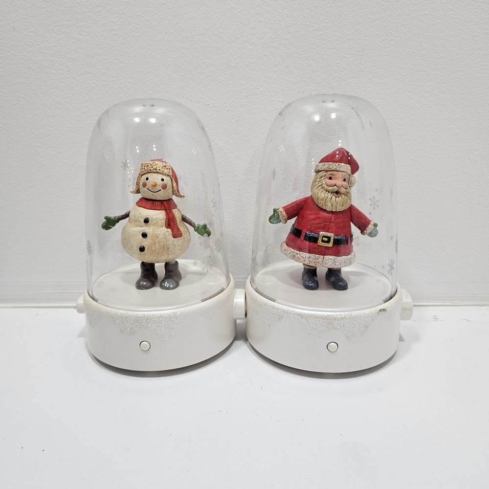 2 Hallmark Happy Tappers 2008 Santa Snowman‎ Animated Musical Christmas
